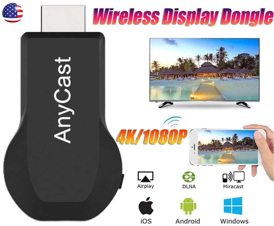 Adaptador dongle DLNA tela sem fio 4K WiFi HDMI Anycast Miracast Airplay TV - Imagem 2 de 4