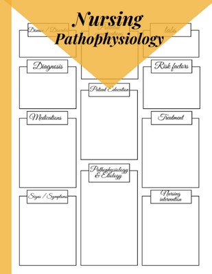 Nursing Pathophysiology Blank Disease Template Notebook: study guide for nursing