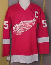 Nicklas Lidstrom Detroit Red Wings Red & White 1987-07 Throwback CCM NHL Jersey