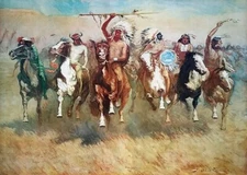 ^VICTORY DANCE By Fredrick Remington - Native American Indians - Lithograph