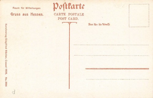 # A2397 GRUSS AUS HESSEN POSTCARD, YOUNG GIRL - Picture 2 of 2
