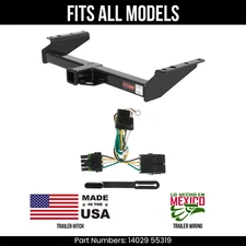 For 92-99 GMC Yukon Trailer Hitch +4Way Wiring Fits All Models Curt 14029 55319