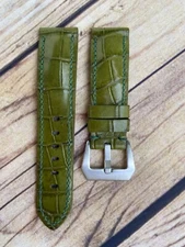 26mm 24mm 22mm 21mm 20mm 19mm 18mm 16m Olive alli../ Leather Watch Strap Band