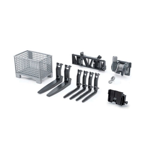 Bruder Toys 1:16 Scale Cable Winch & Front-Loader Fork Set 02318