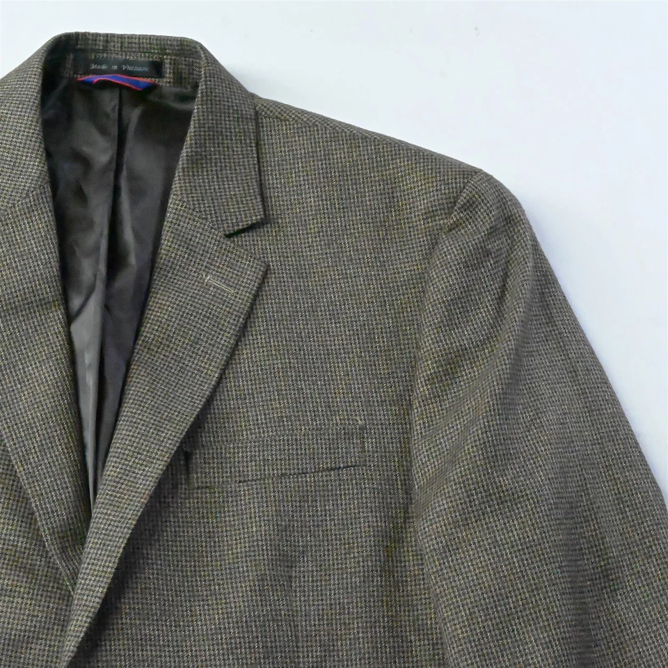 IZOD 42R Marrón Pata de Gallo Parches en el Codo Hombres Blazer Traje Chaqueta Abrigo Deportivo Foto 2 de 4