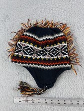 The Children's Place Beanie Toque Youth 8-14 Blue Orange Knit Acrylic Poly Lined