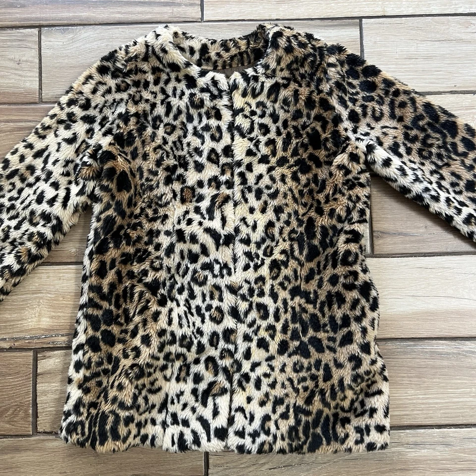 Boutique Forever 21 Faux Fur Coat Jacket Leopard Black/Brown Sz M/M PLUSH - Image 2 of 4