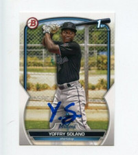 YOFFRY SOLANO SIGNED 2023 BOWMAN BASEBALL CARD AUTO