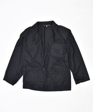 Vintage Womens 1 Button Blazer Jacket Uk 10 Small Black Viscose Gk04