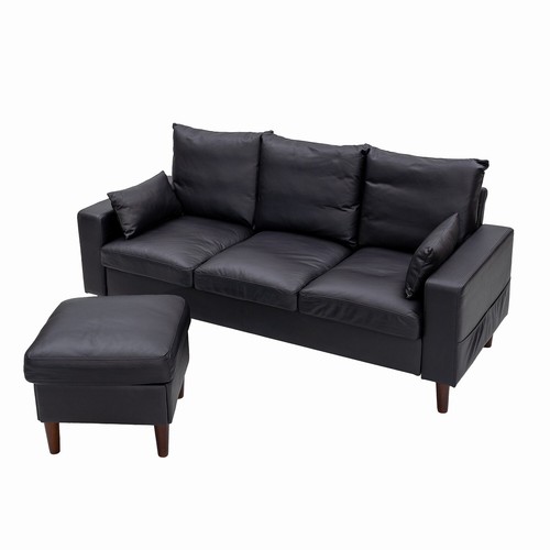 Modern L-Shaped Corner Sofa 2 3 Seater Armchair Couch With Footstool - Picture 146 of 411