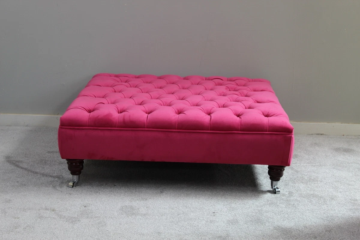 Pink 2024 chesterfield footstool