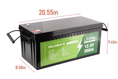 12V 200Ah LiFePO4 Deep Cycle Lithium Battery Built-in 150A BMS 8000+ Cycle RV