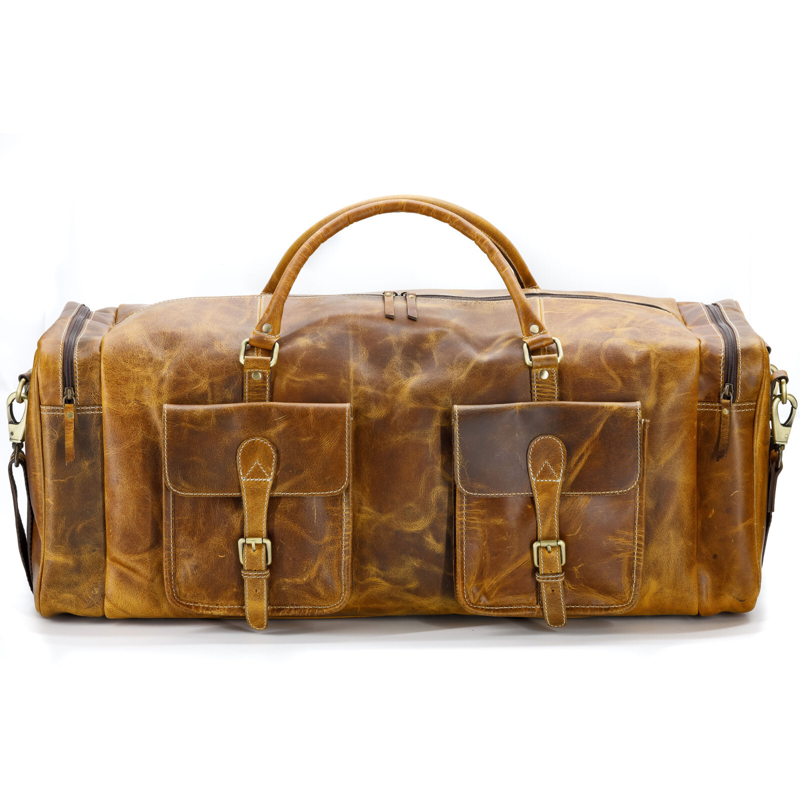Handmade Leather Duffel Bag For Men Weekender For Travel Overnight Large