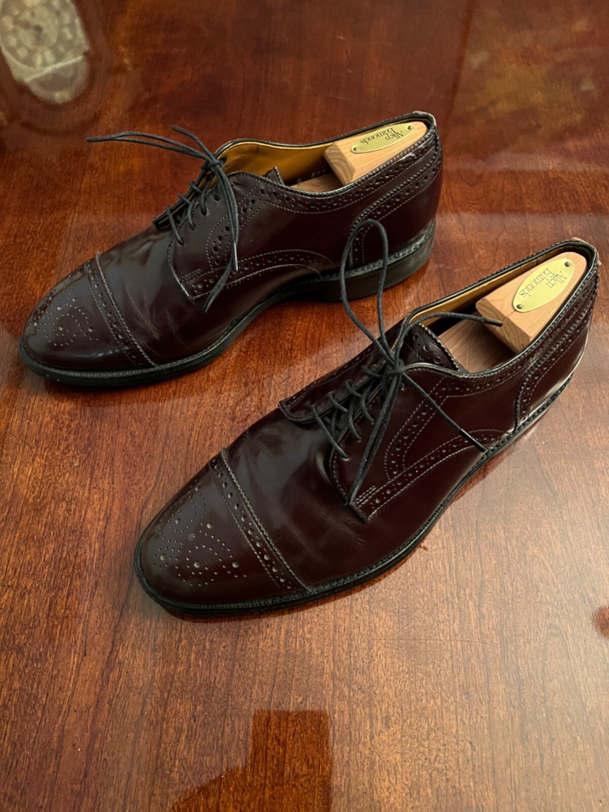 Allen Edmunds Sanford Burgundy dress shoes men SIZE 8 EEE (3E) First