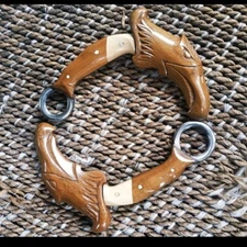 Ethnic Karambit Traditional Knife Carved Wood Cover Garuda Handmade Pencak Silat