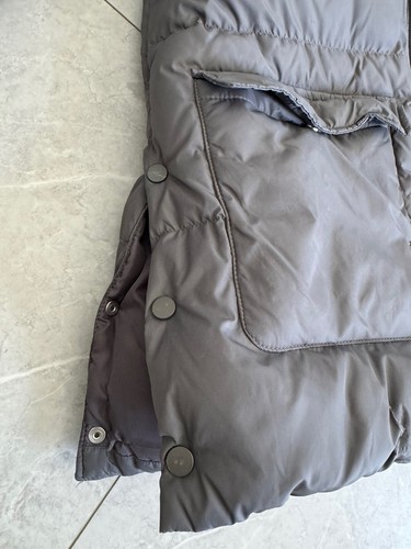 H&M Puffer Jacket Girls Youth Size 13-14 Long Charcoa Gray Hooded Winter Coat - Picture 3 of 4