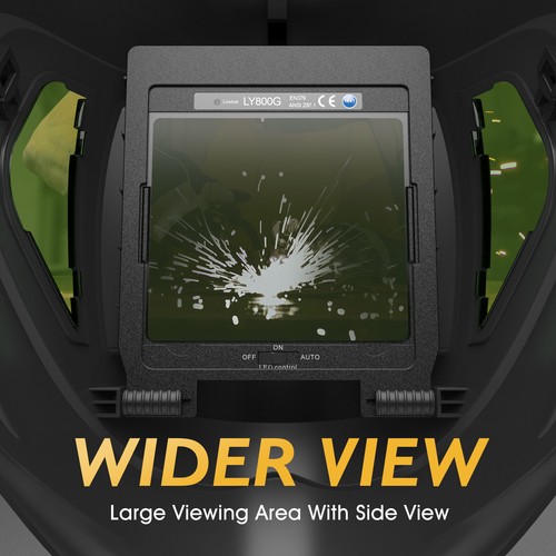 Auto Darkening Welding Helmet True Color Solar/Rechargeable Battery Powered - Bild 5 von 8