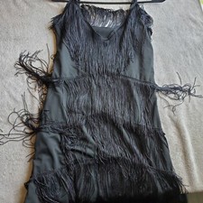 1920's Fringe Flapper Ballroom Cocktail Party Dress Halloween Costume Size M New