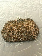Vintage Gold/Bronze Tone Beaded Coin Purse