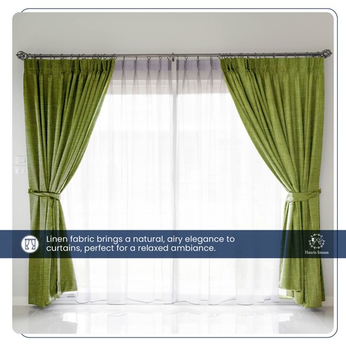 Lime Linen Look Upholstery Fabric Soft Material Curtain, Sofa, Cushion & Car - Picture 4 of 6