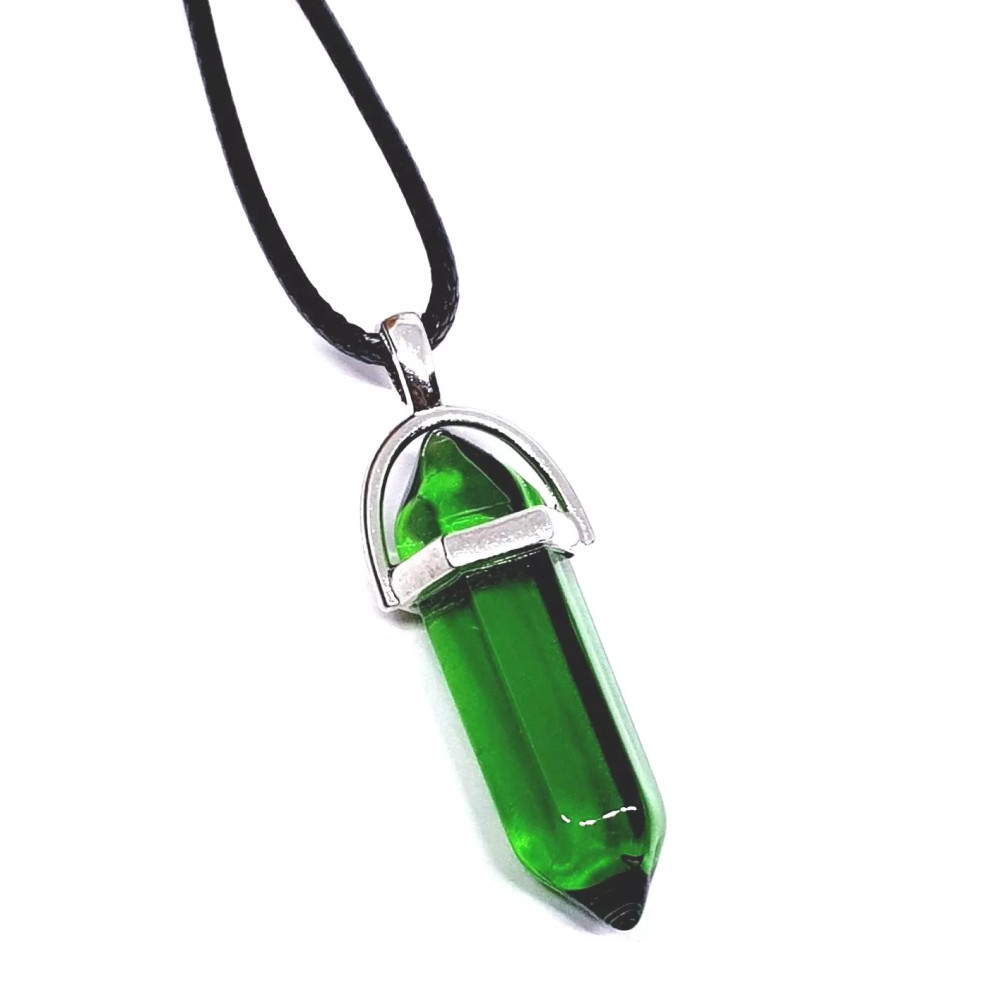 Collana in corda con ciondolo pietra ellenite pietra Gaia gioielli in pietra ...