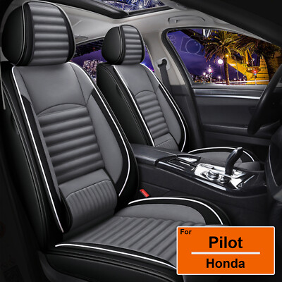 Luxury Front Row Car Seat Cover PU Leather Cushion Pad For Honda Pilot 2005-2016