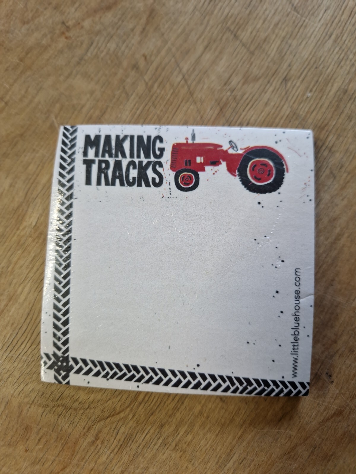 Making Tracks Sticky Notepad Tractor Funny Sticky Note Pad Sticky Notes tractors