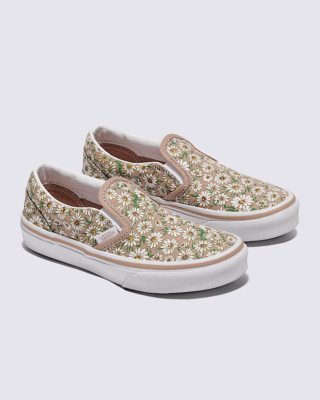 NWT VANS GIRLS/YOUTH CLASSIC SLIP ON DAISIES SNEAKERS/SHOES SZE 13.NEW FOR 2025