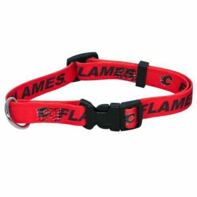 CALGARY FLAMES DOG PET COLLAR ADJUSTABLE NYLON EXTRA SMALL XS