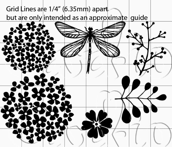 Card-io Dragonfly Garden Flower Leaf Berry Clear Stamp Set Birthday Card Making