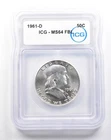 1961-D Franklin Half Dollar MS64 FBL ICG *7388