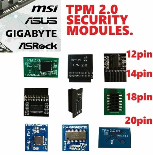 TPM TPM2.0 Modul 10-20Pin Security Module For ASUS MSI Intel ASROCK GIGABYT