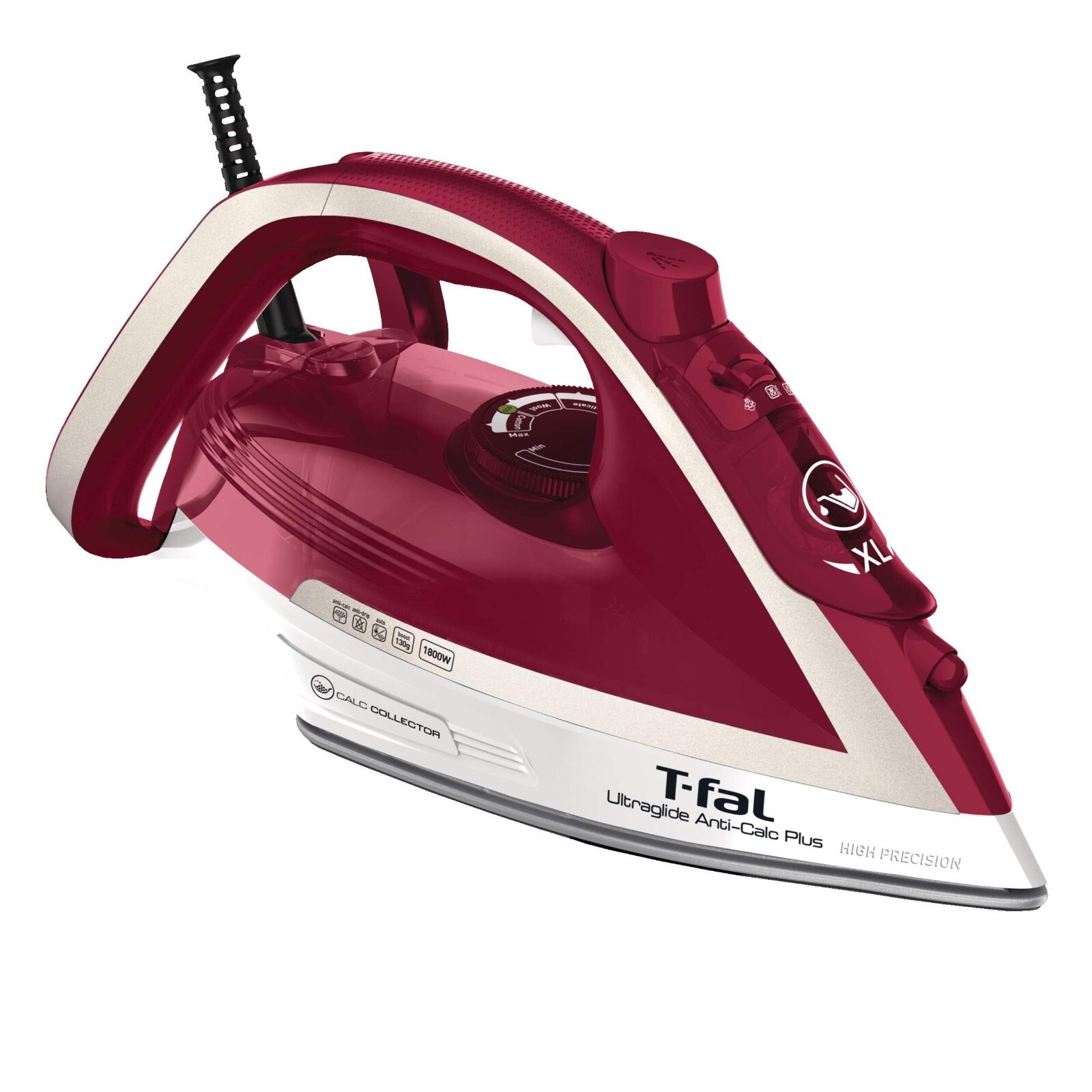 T-fal 1800W UltraGlide Plus Calc-Collector Steam Iron, FV587