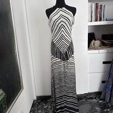 Halston Heritage Zebra print maxi dress 