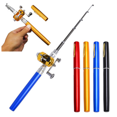 Portable 1M Mini Pen Fishing Rod Retractable Pocket Ice Fishing