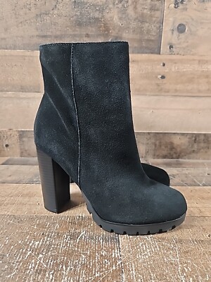 Aldo Womens Doria Black Leather Ankle Boots Shoes Medium