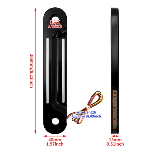 Black LED Flush Fork Turn Signal Side Light For Harley Street Road Glide 98-2023 - Picture 8 of 16
