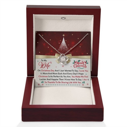 🎁 Christmas Message Card Jewelry Gift, Gift For Wife, Love Knot Pendant Gift! - Picture 27 of 27