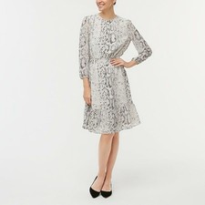 J. Crew Women's Animal Reptile print smocked-waist dress