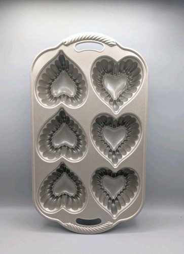 Vintage Nordicware Herz Cakelett Pfanne 6 Herzen 5c 1,2l