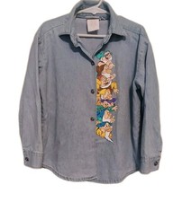 Vintage kids/child DISNEY SNOW WHITE and THE SEVEN Dwarfs Denim shirt Used As-Is