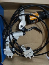 Clarks Skeletal white Mountain Bike xc Hydraulic  Brake set front and rear set 
