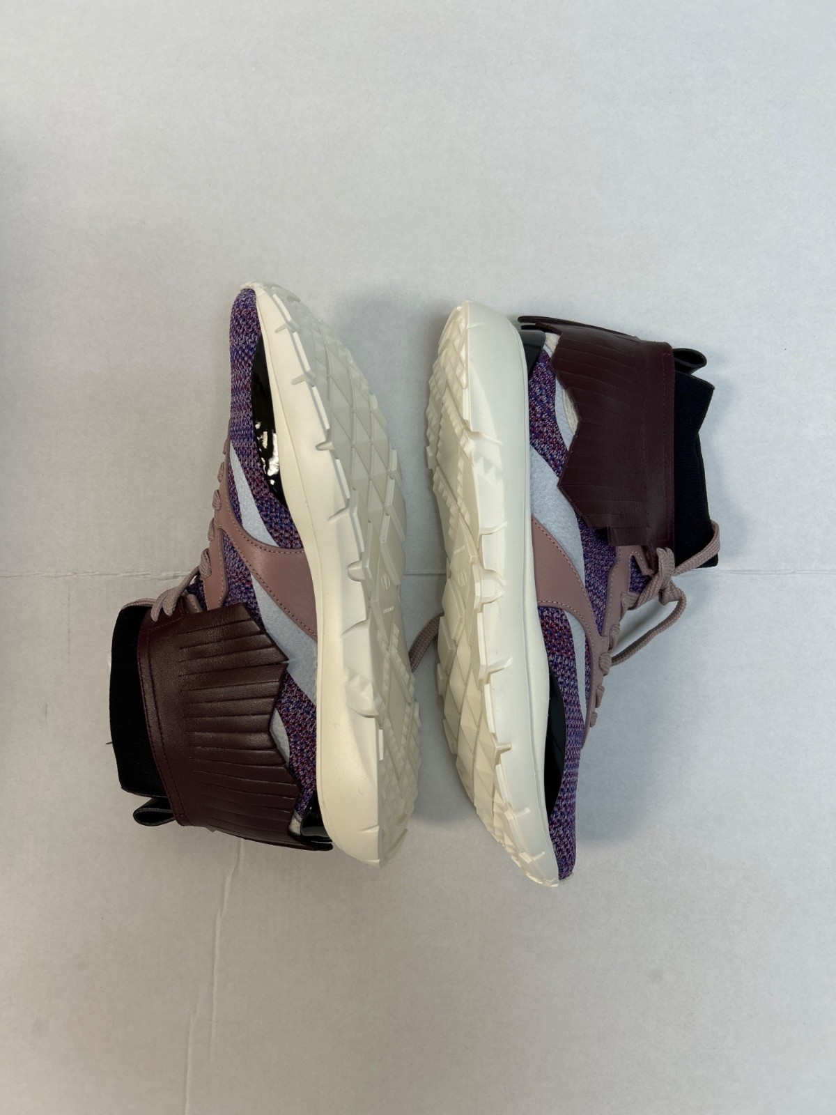 Valentino Garavani Heroes Tribe Fringe Trim High Top Sneakers Purple Size 40 NIB thumbnail 7