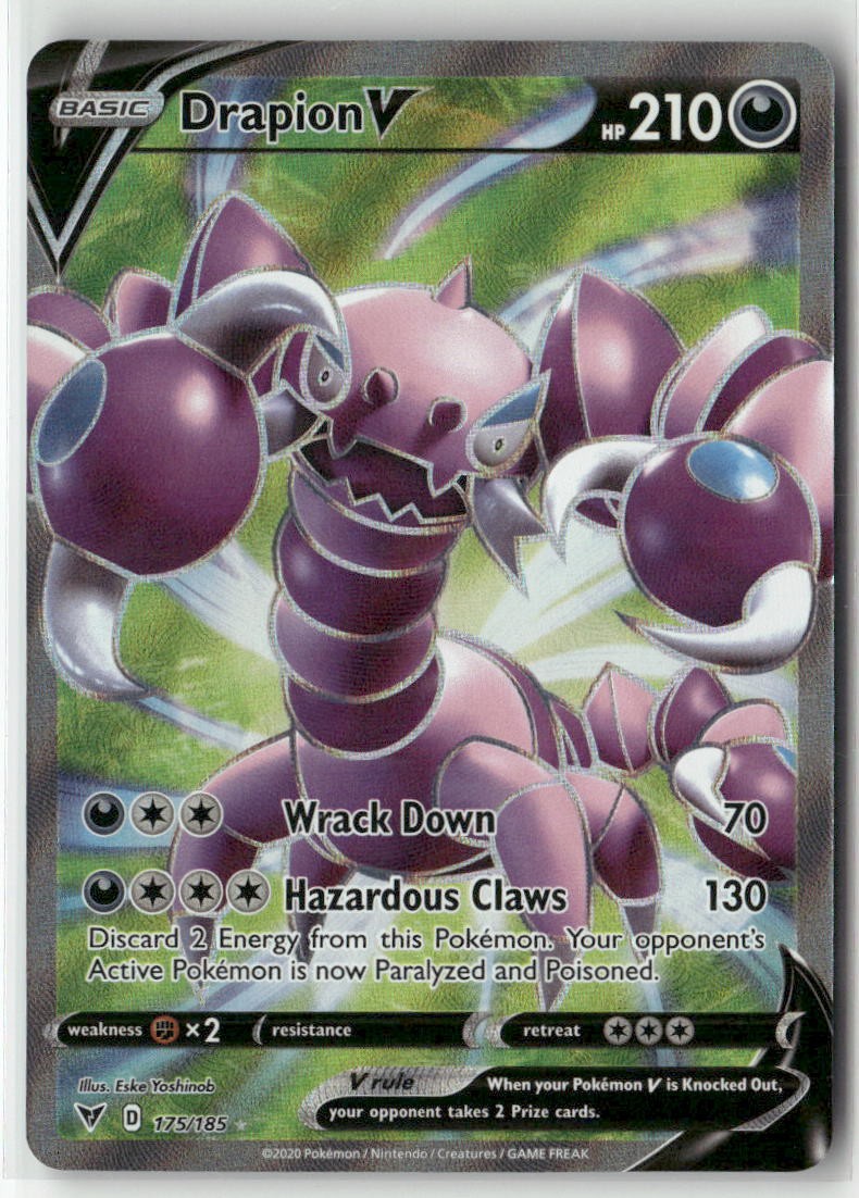 Pokémon - Drapion V (Full Art) Holo - SWSH04: Vivid Voltage 175/185 (NM)