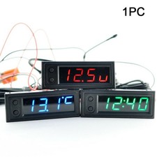 1 Pz Veicolo/Auto Voltmetro Orologio LED Display Digitale Interni Esterni Rosso