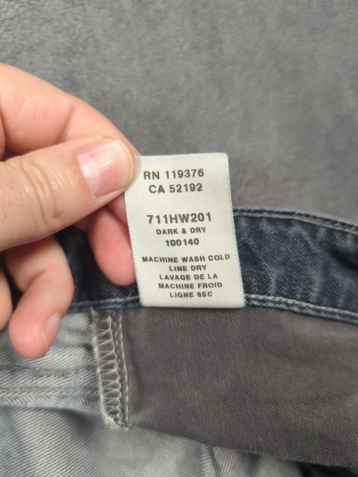 Helmut Lang Jeans Women 28 (32x30) Straight Leg 5 Pocket Dark Dry 711HW201 USA - Image 4 of 4