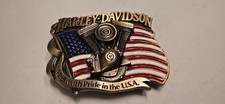Harley Davidson G&uuml;rtelschnalle Vintage 1991 Baron USA H401 US Flagge V2 Rar
