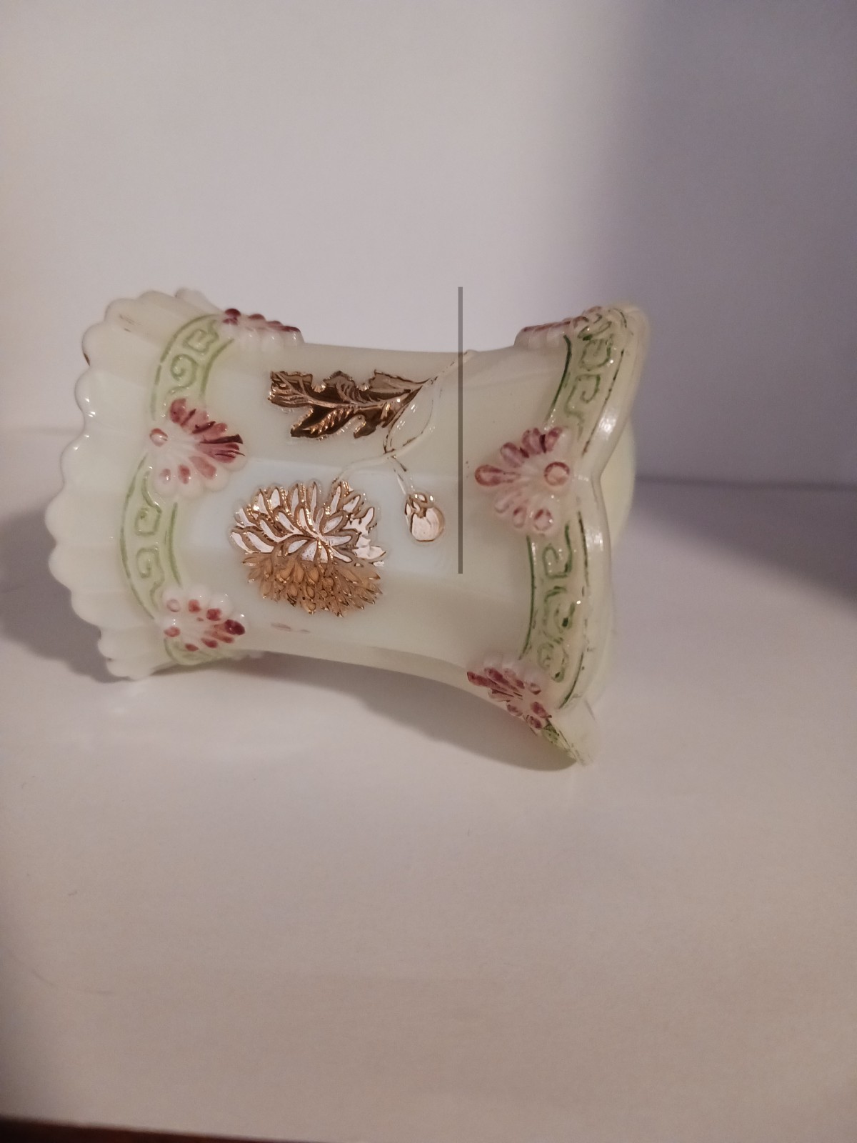 Eapg Ivory Chrysanthemum Sprig Toothpick Holder.  Northwood Glass. 1898.  EUC.