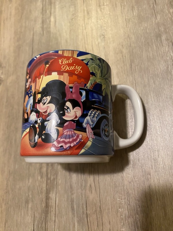 Vintage 1987 Disney Mickey and Minnie Mouse Club Daisy MGM Studios Coffee Mug