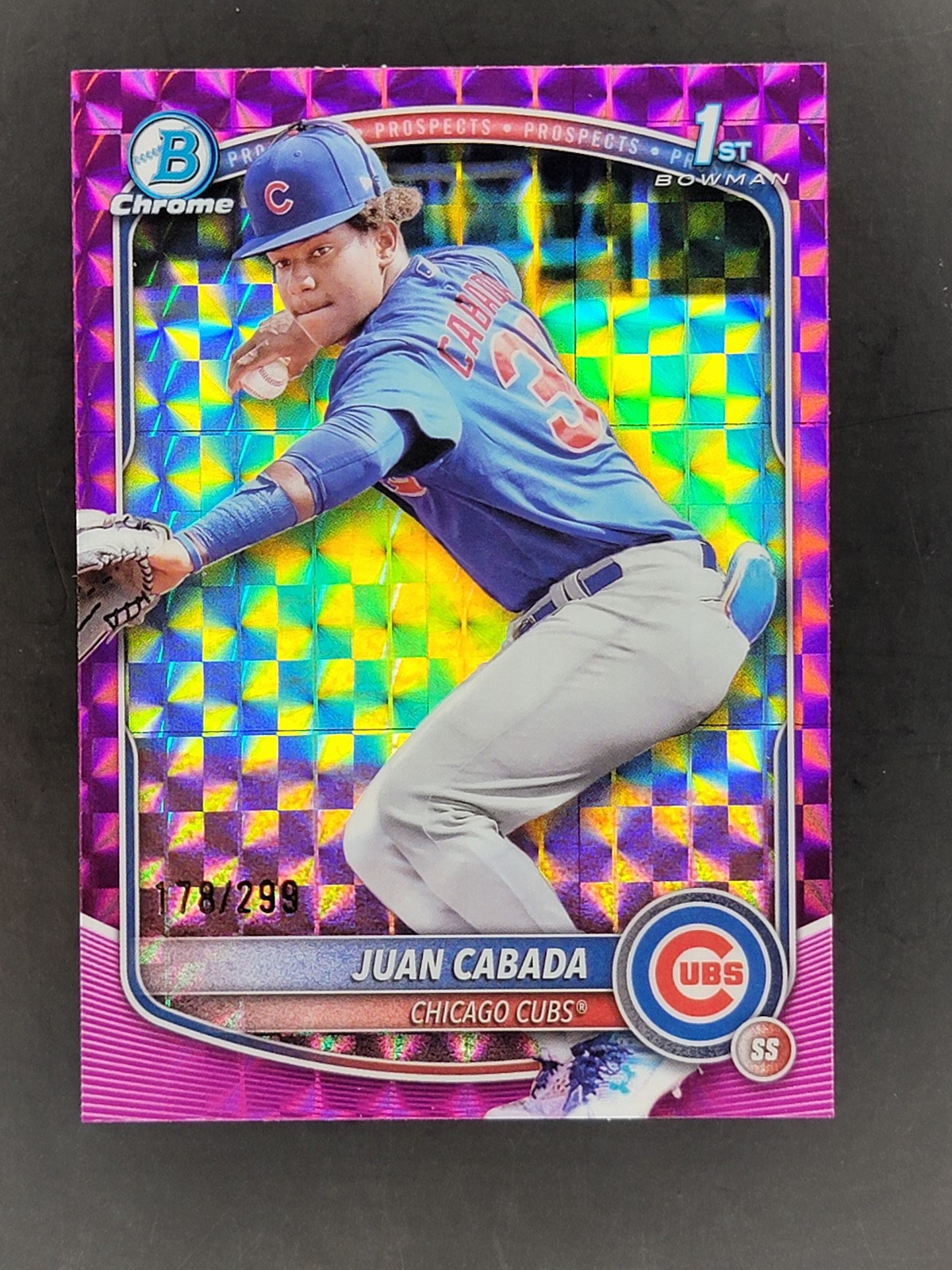 2025 Bowman Chrome #BCP-207 Juan Cabada Prospects Fuchsia Geometric #/299